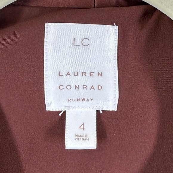 Lauren Conrad Women Career Blazer Size 4 Brown Notch Fitted Business Casual Open - Picture 4 of 11